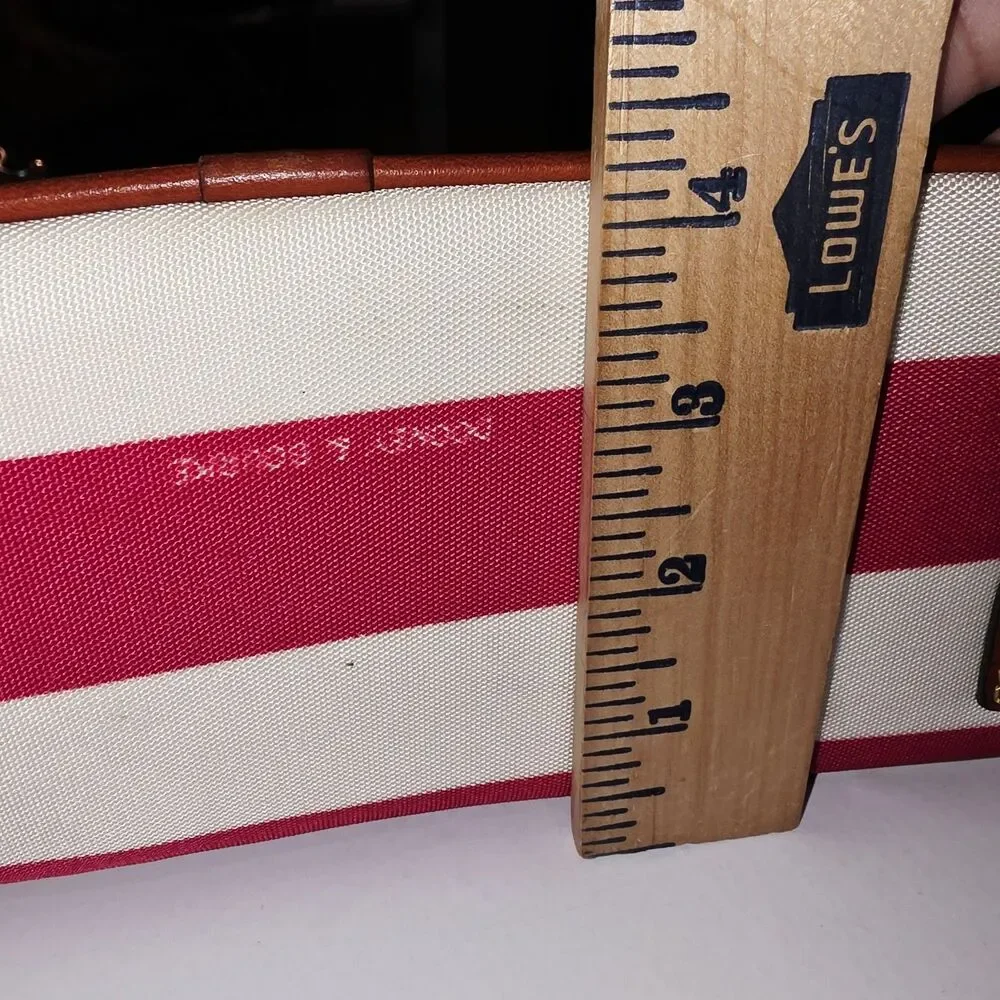 Dooney & Bourke Charleston Pink White Stripes Logo Zipper Top Shoulder Bag Purse